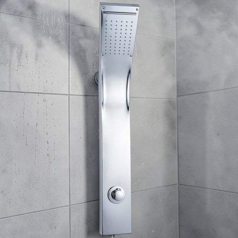 Luxury Shower Panel with Top Spray Head – Shower Panel with Mixer, (Chrome Mini)