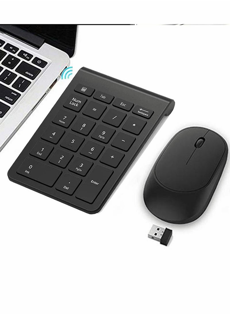 SYOSI - 22 Keys Bluetooth Wireless Number Pad Rechargeable 10Key 2.4GHz Numeric Keypad Efficiently Data Entry with Arrow for Laptop Desktop MacBook Pro Air iMac iPhone iPad - Image 1