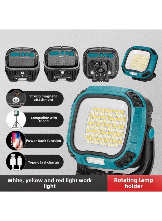 إسكدنيا مصباح عمل جديد متعدد الوظائف محمول باليد بإضاءة LED قوية طويلة الأمد ضوء طوارئ خارجي بخطاف حزام مغناطيسي قوي - اللون: W892-2 أزرق (طراز بطارية مدمجة) - Image 2