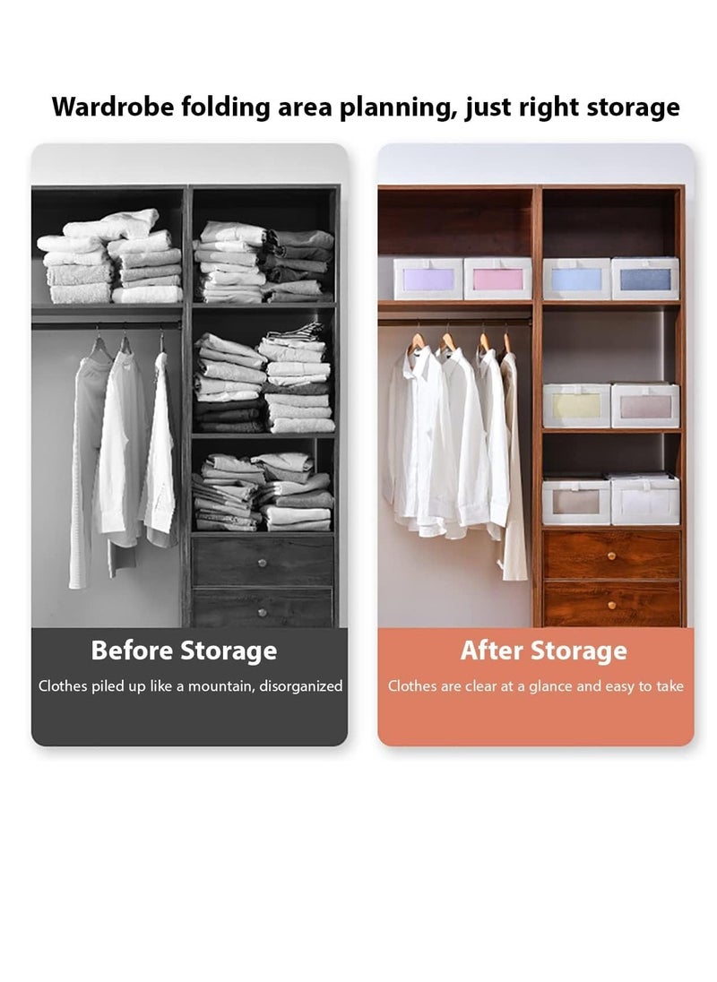 DUNISO - 4-piece Wardrobe Clothes Storage Boxes, Foldable Wardrobe Drawer Storage Boxes, Jeans Storage Boxes, Washable Cabinet Storage Boxes, Rectangular Storage Boxes with Fixed Handles for Home Bedroom and Office to Store Clothes, T-shirts, Pants, Toys and Books - Image 1