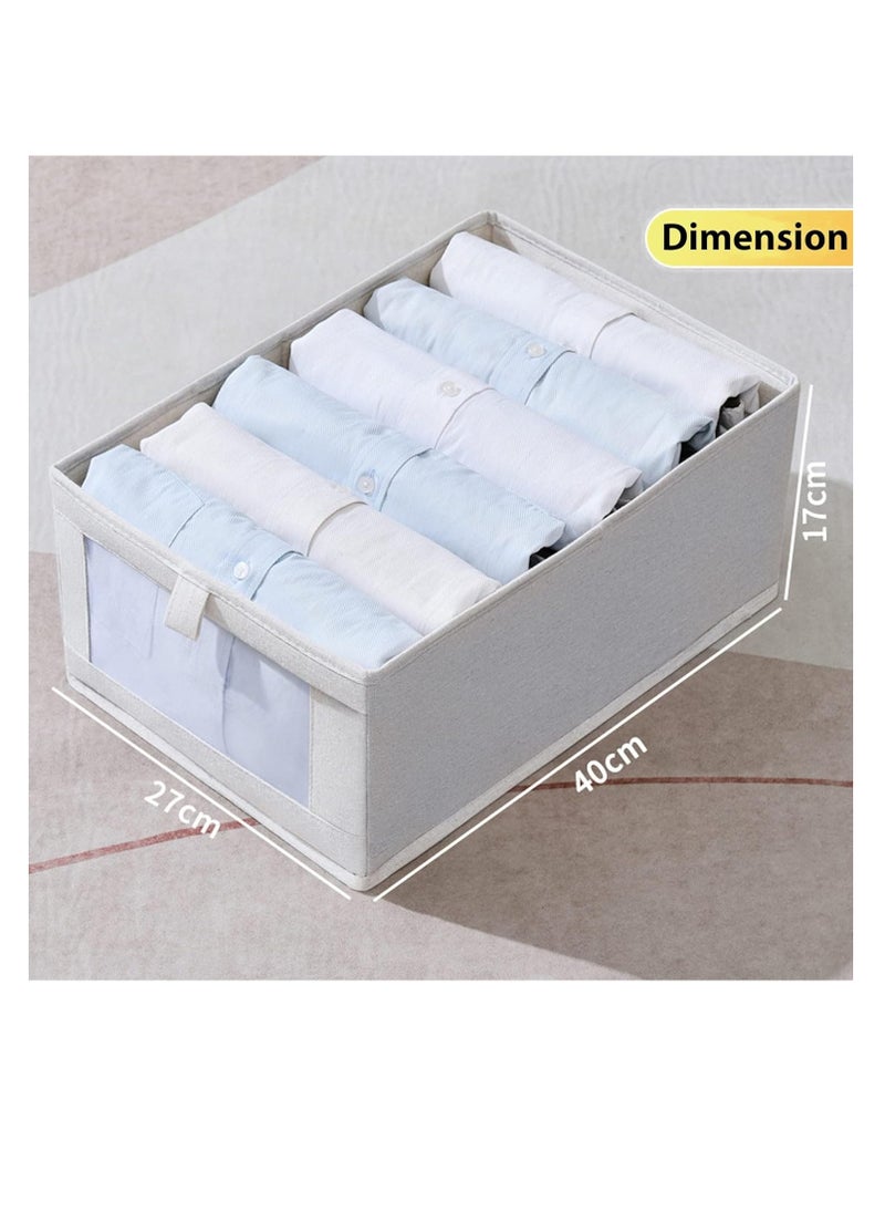DUNISO - 4-piece Wardrobe Clothes Storage Boxes, Foldable Wardrobe Drawer Storage Boxes, Jeans Storage Boxes, Washable Cabinet Storage Boxes, Rectangular Storage Boxes with Fixed Handles for Home Bedroom and Office to Store Clothes, T-shirts, Pants, Toys and Books - Image 1