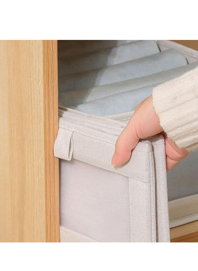 DUNISO - 4-piece Wardrobe Clothes Storage Boxes, Foldable Wardrobe Drawer Storage Boxes, Jeans Storage Boxes, Washable Cabinet Storage Boxes, Rectangular Storage Boxes with Fixed Handles for Home Bedroom and Office to Store Clothes, T-shirts, Pants, Toys and Books - Image 1