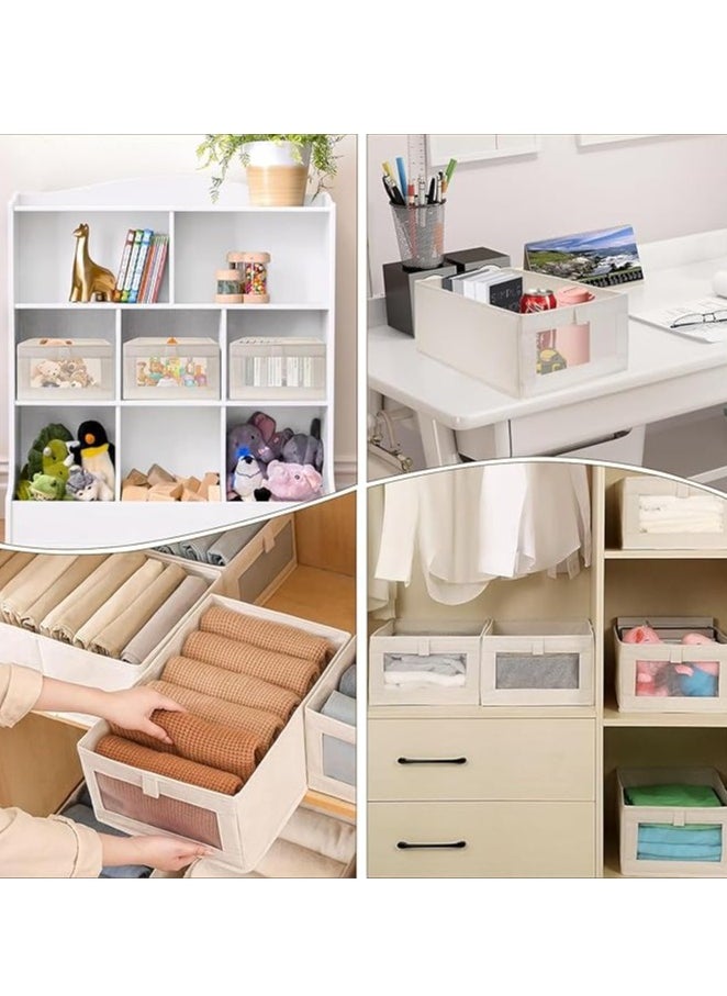 DUNISO - 4-piece Wardrobe Clothes Storage Boxes, Foldable Wardrobe Drawer Storage Boxes, Jeans Storage Boxes, Washable Cabinet Storage Boxes, Rectangular Storage Boxes with Fixed Handles for Home Bedroom and Office to Store Clothes, T-shirts, Pants, Toys and Books - Image 1