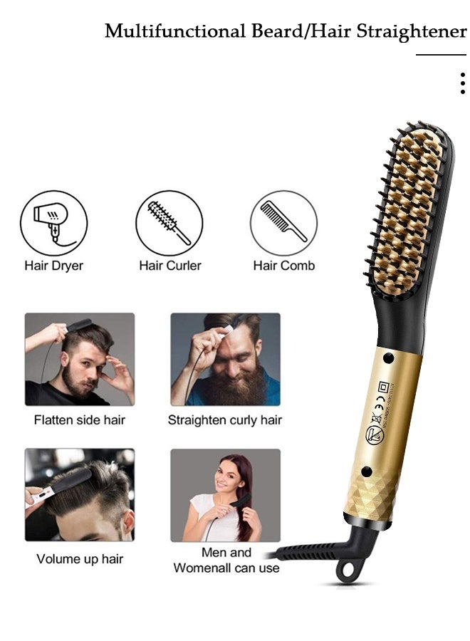 DUNISO مشط فرد اللحية للرجال، مشط شعر ساخن، فرشاة تصفيف اللحية الكهربائية السريعة، مشط تصفيف اللحية المحمول للسفر، فرشاة فرد متعددة الوظائف - Image 5