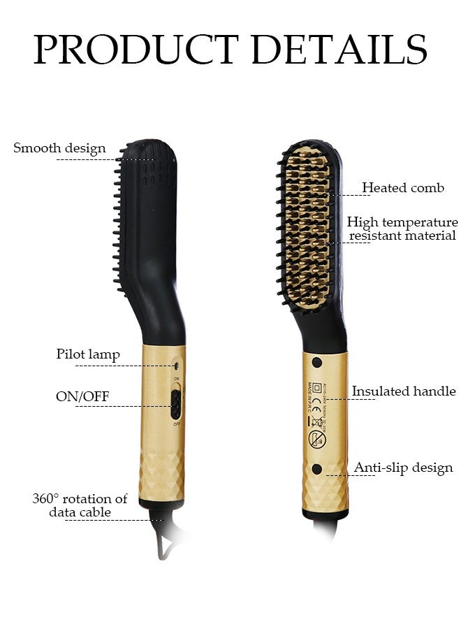 DUNISO Beard Straightener Comb for Men,Hair Hot Comb,Quick Electric Heated Beard Brush Styler,Travel Portable Styling Comb beard iron, Multifunctional Straightening Brush - Image 2