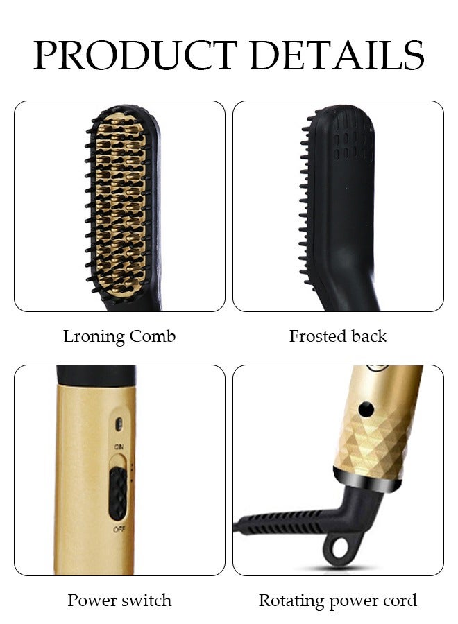 DUNISO Beard Straightener Comb for Men,Hair Hot Comb,Quick Electric Heated Beard Brush Styler,Travel Portable Styling Comb beard iron, Multifunctional Straightening Brush - Image 3