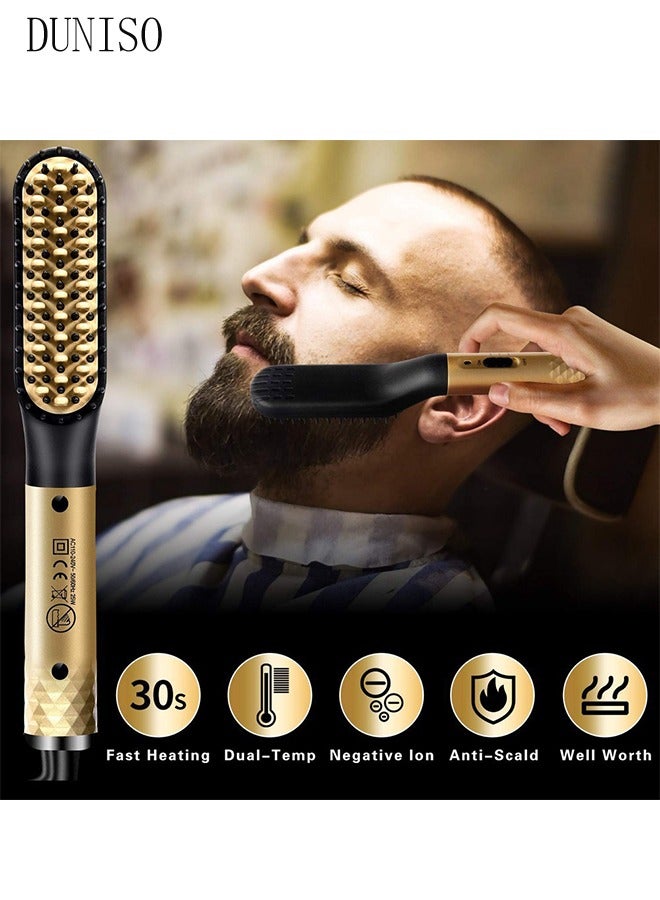 DUNISO Beard Straightener Comb for Men,Hair Hot Comb,Quick Electric Heated Beard Brush Styler,Travel Portable Styling Comb beard iron, Multifunctional Straightening Brush - Image 4