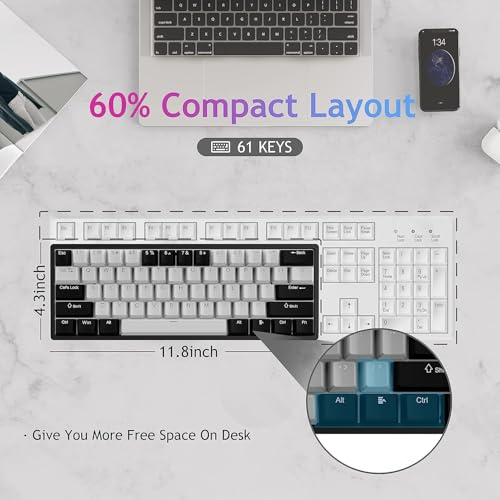 AULA 60 Percent Wired Mechanical Gaming Keyboard, 29 RGB Backlit Custom Hot Swappable Keyboards, Brown Switch 60% Mini Small Compact Design for PC/Mac/Laptop/Wins(Wired Version) - Image 5