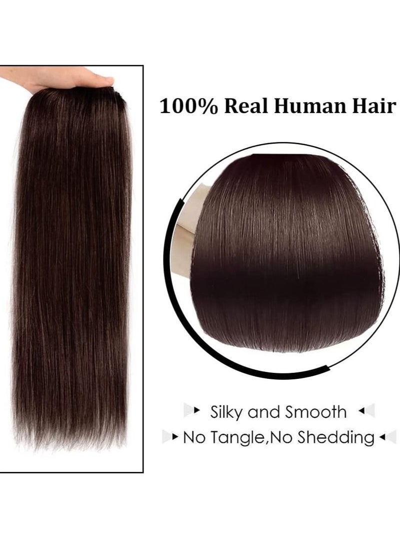 إستيل وصلات شعر بشري ريمي للسيدات مشبك شعر بشري طويل حريري مستقيم 100 جرام 4 قطع بني داكن - Image 4