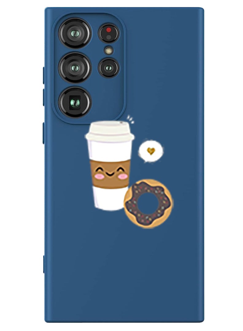Theodor Protective Slim Fit Case Liquid Silicone Cover with Full Body Protection Anti-Scratch Shockproof Case For Samsung Galaxy S24 Ultra (Blue) - Coffee - Image 1