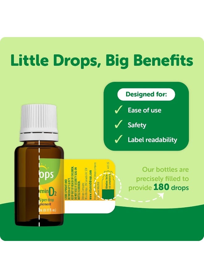 Ddrops قطرات فيغان السائلة من فيتامين د2 1000 وحدة دولية للبالغين - Image 2