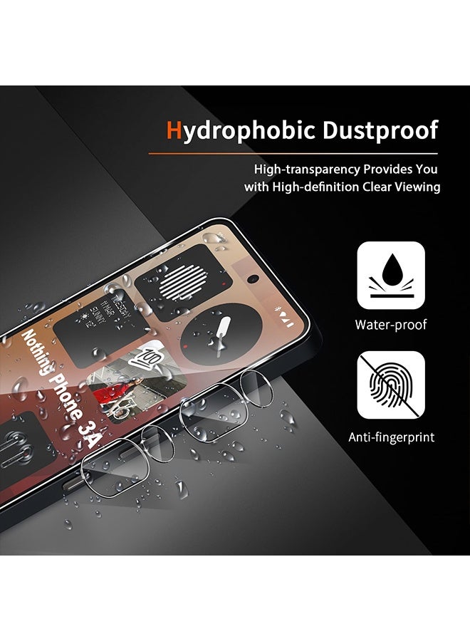 X-level High Quality Nothing Phone 3a Tempered Glass Screen Protector, 9H Shatterproof, 2 Pieces Tempered Glass and 2 Pieces Camera Lens Protector, Ultra-Clear & Anti-Scratch Shockproof, Full coverage, Case Friendly, Easy Installation and Screen Protector Accessorie - Image 3