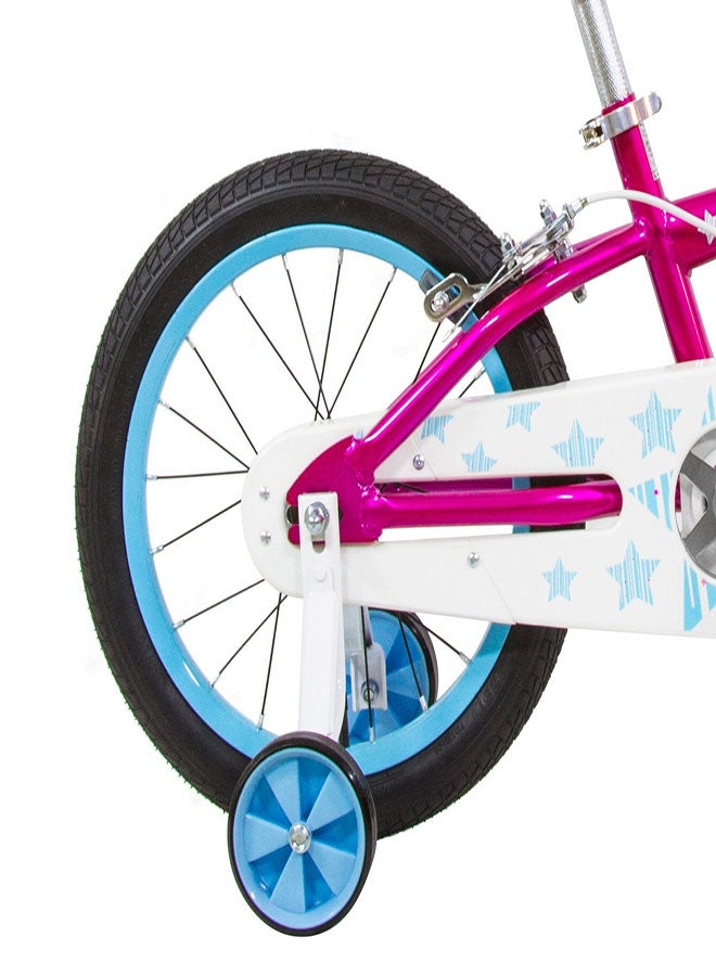 Spartan Sparkle Kids Bike | 16 Inch Wheel Size With Training Wheels | Single Speed | Purple Color - Image 3