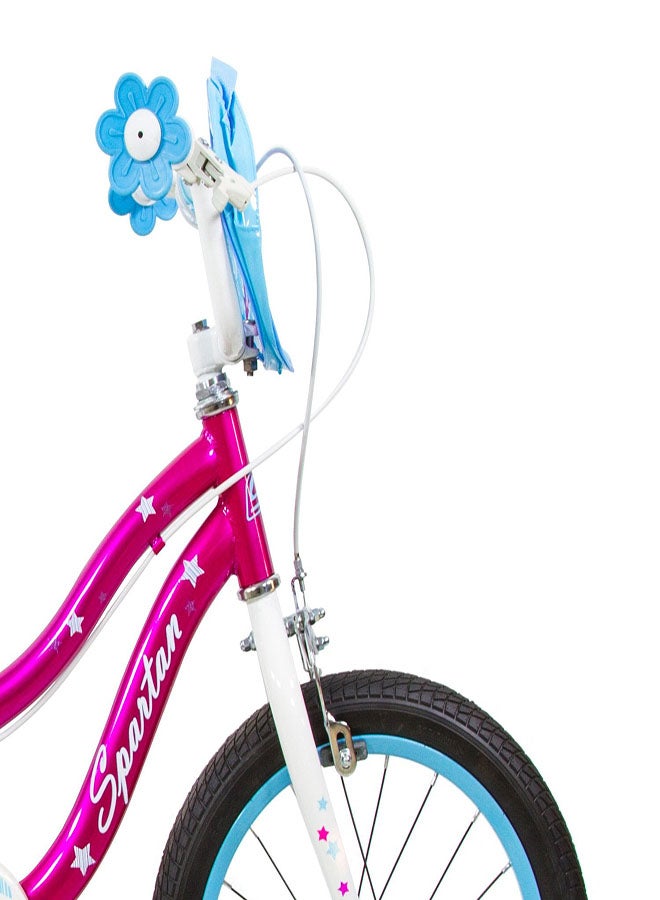 Spartan Sparkle Kids Bike | 16 Inch Wheel Size With Training Wheels | Single Speed | Purple Color - Image 5