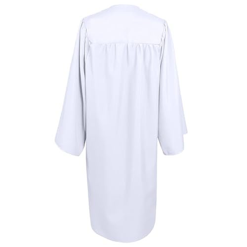 GradPlaza Matte Choir Robe for Church Baptism Officiant Confirmation Costume,Graduation Gown for School,Judge Robe,Pastor Robes White Size 39 - Image 2