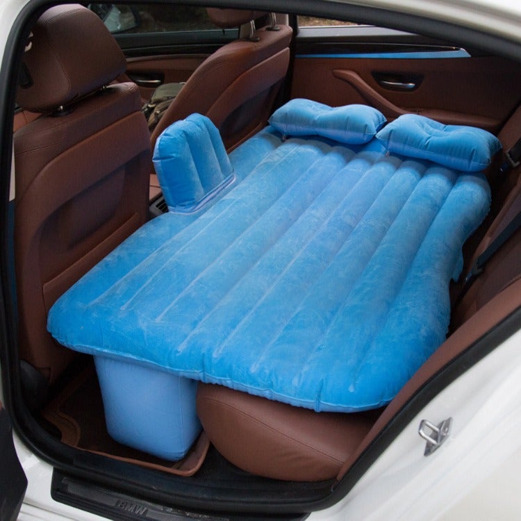 Car Rear Seat Air Mattress - Inflatable Bed for SUVs and Sedans - Straight Pattern Black - Image 2