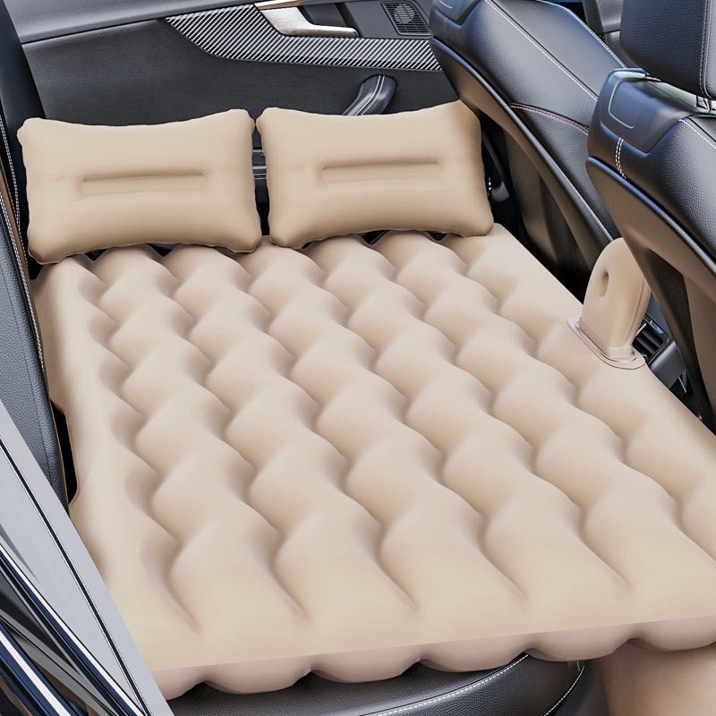 Car Rear Seat Air Mattress - Inflatable Bed for SUVs and Sedans - Straight Pattern Black - Image 3