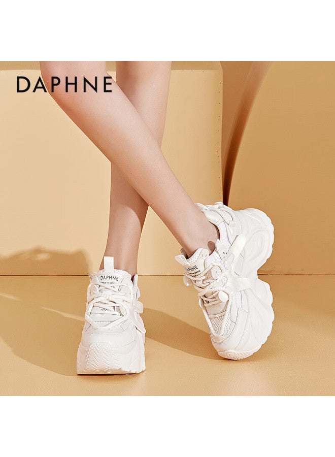 Daphne Chunky Sneakers For Women, Thick-soled Height-increasing Sports Shoes, Versatile Fashionable Casual Shoes For All Seasons, Beige, Size 40 - Image 3