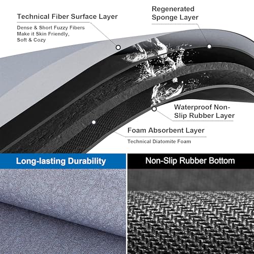 Eightiz Bath Mat, Floor Mat | Non Slip Bath Cushion Mat Super Absorbent Soft Carpet, Quick Dry Dirt Barrier for Home (40x60cm) - Pack of 1 - Image 2