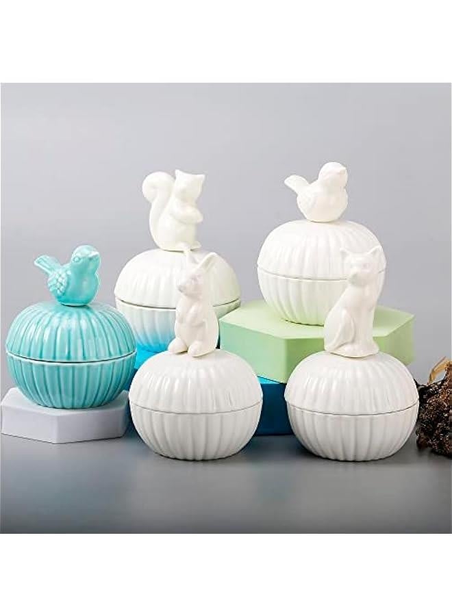 Ceramic Jewelry Boxes Ring Holder with Bird Statue - Decorative Animal Statue Bird Figurines Trinket Box for Jewelry,Ring,Earrings,Trinkets Tower,Wedding Candy Box,Gifts for Home Decor  - Image 3