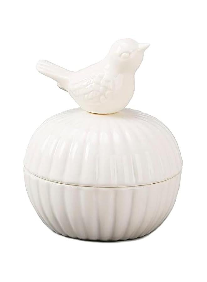 Ceramic Jewelry Boxes Ring Holder with Bird Statue - Decorative Animal Statue Bird Figurines Trinket Box for Jewelry,Ring,Earrings,Trinkets Tower,Wedding Candy Box,Gifts for Home Decor  - Image 1