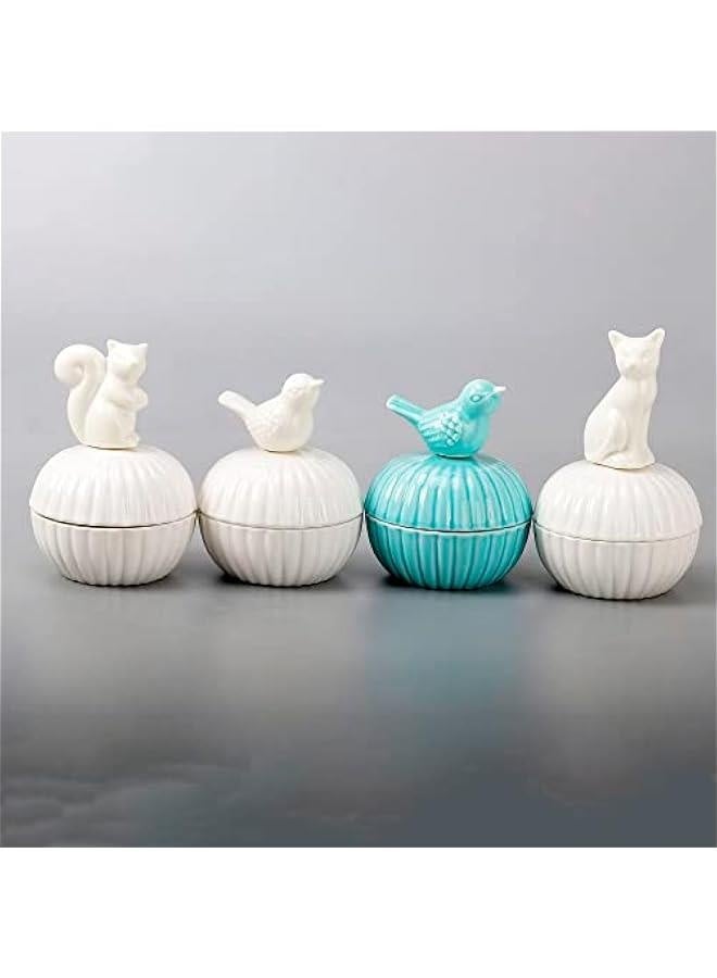 Ceramic Jewelry Boxes Ring Holder with Bird Statue - Decorative Animal Statue Bird Figurines Trinket Box for Jewelry,Ring,Earrings,Trinkets Tower,Wedding Candy Box,Gifts for Home Decor  - Image 2