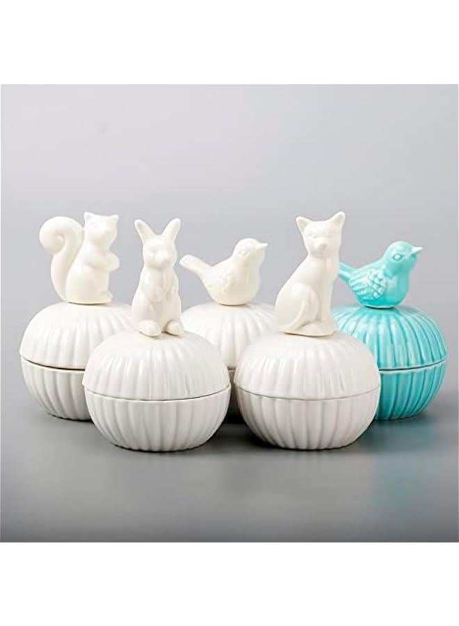 Ceramic Jewelry Boxes Ring Holder with Bird Statue - Decorative Animal Statue Bird Figurines Trinket Box for Jewelry,Ring,Earrings,Trinkets Tower,Wedding Candy Box,Gifts for Home Decor  - Image 4