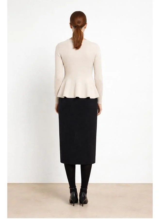 Mısırlı 1951 Black Midi Length Knit Skirt