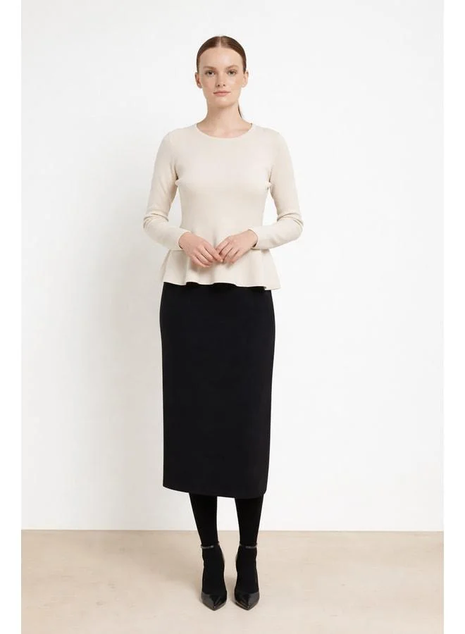 Mısırlı 1951 Black Midi Length Knit Skirt
