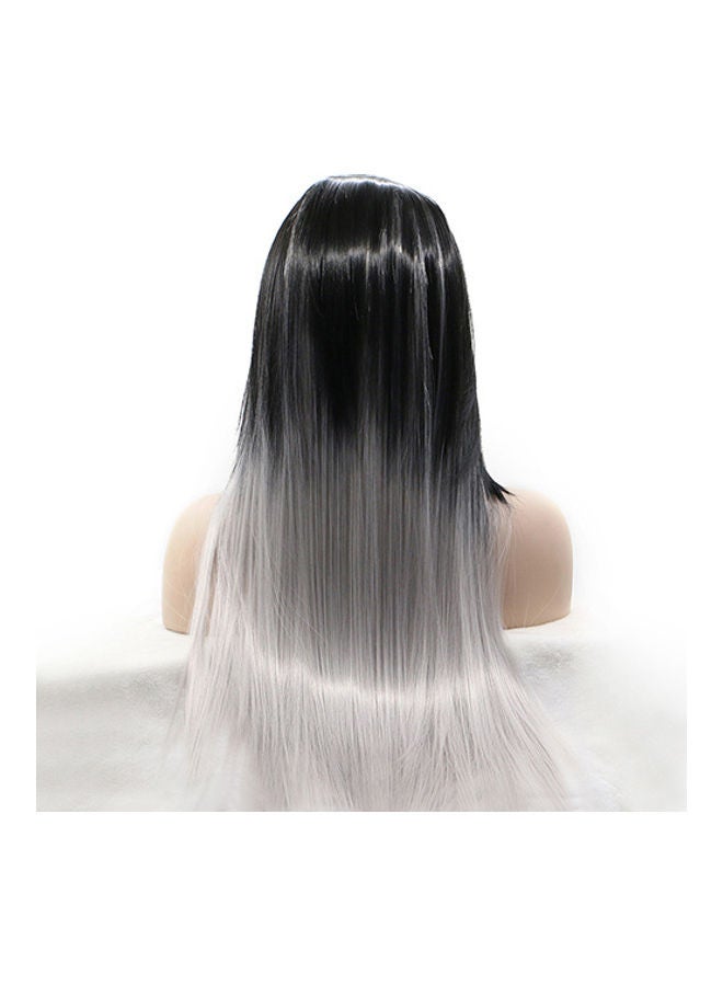 NIBEMINENT Women's Sexy Long Straight Wig Hair Heat Resistant Black Ombre Grey Party Wigs Multi-Color 0.247kg - Image 5