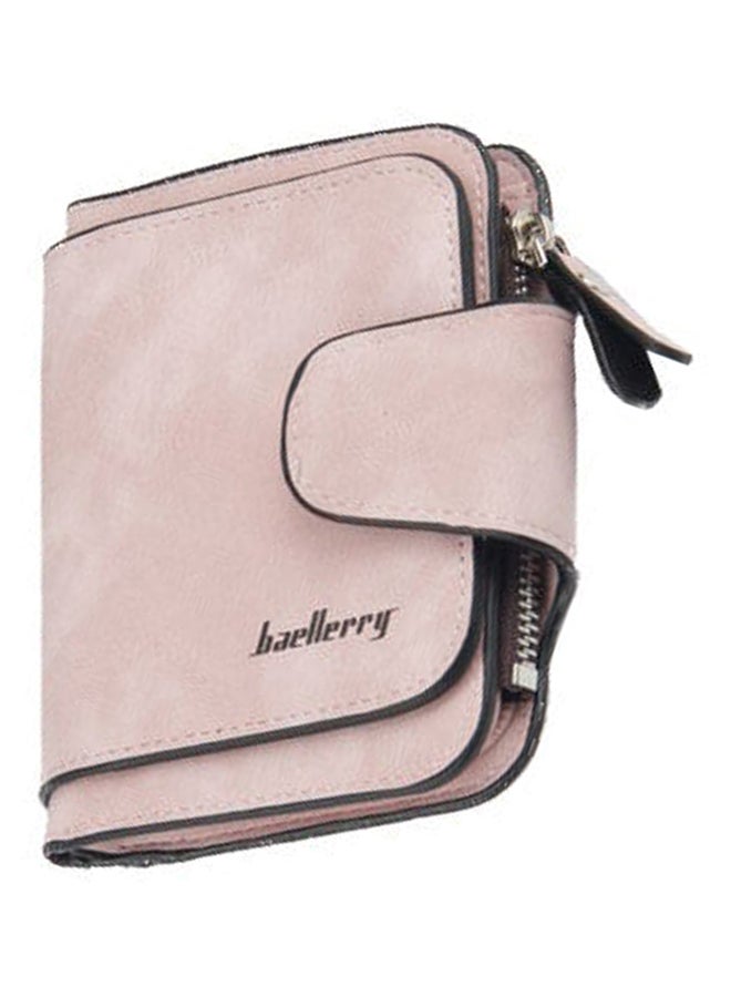 baellerry Zipper Closure Coin And Card Wallet Beige - Image 1