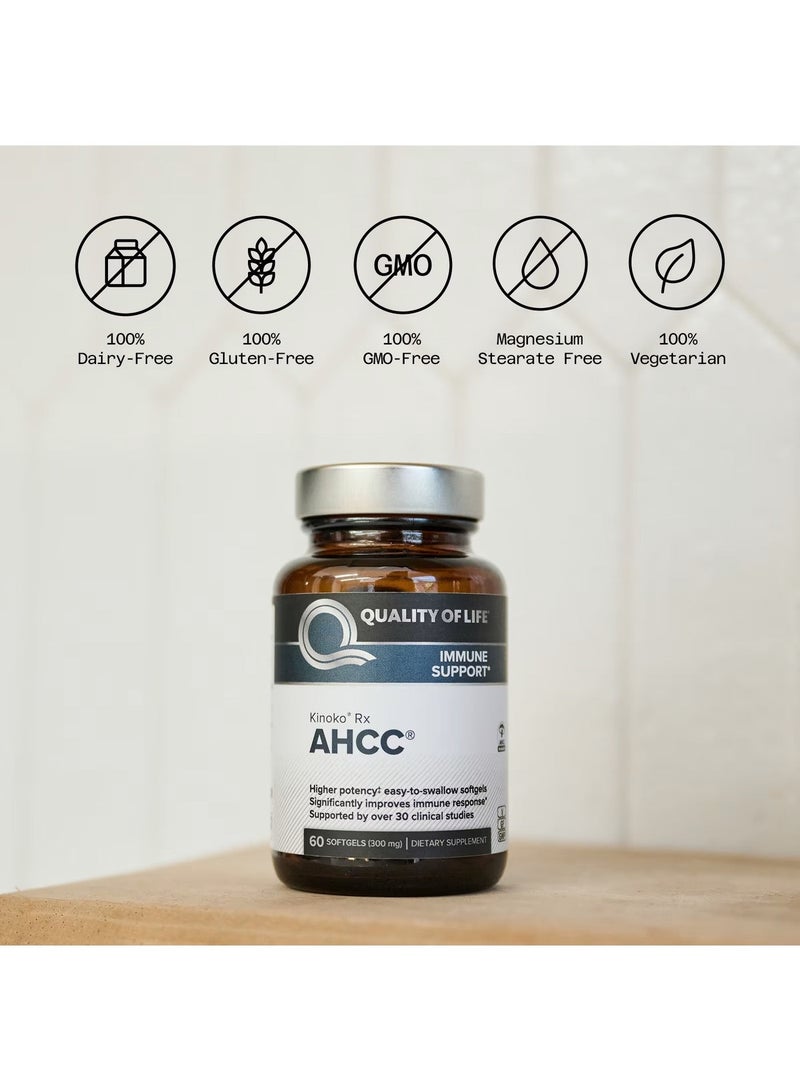 Quality of Life, Kinoko Rx, AHCC, 60 Softgels (300 mg per Softgel) - Image 5