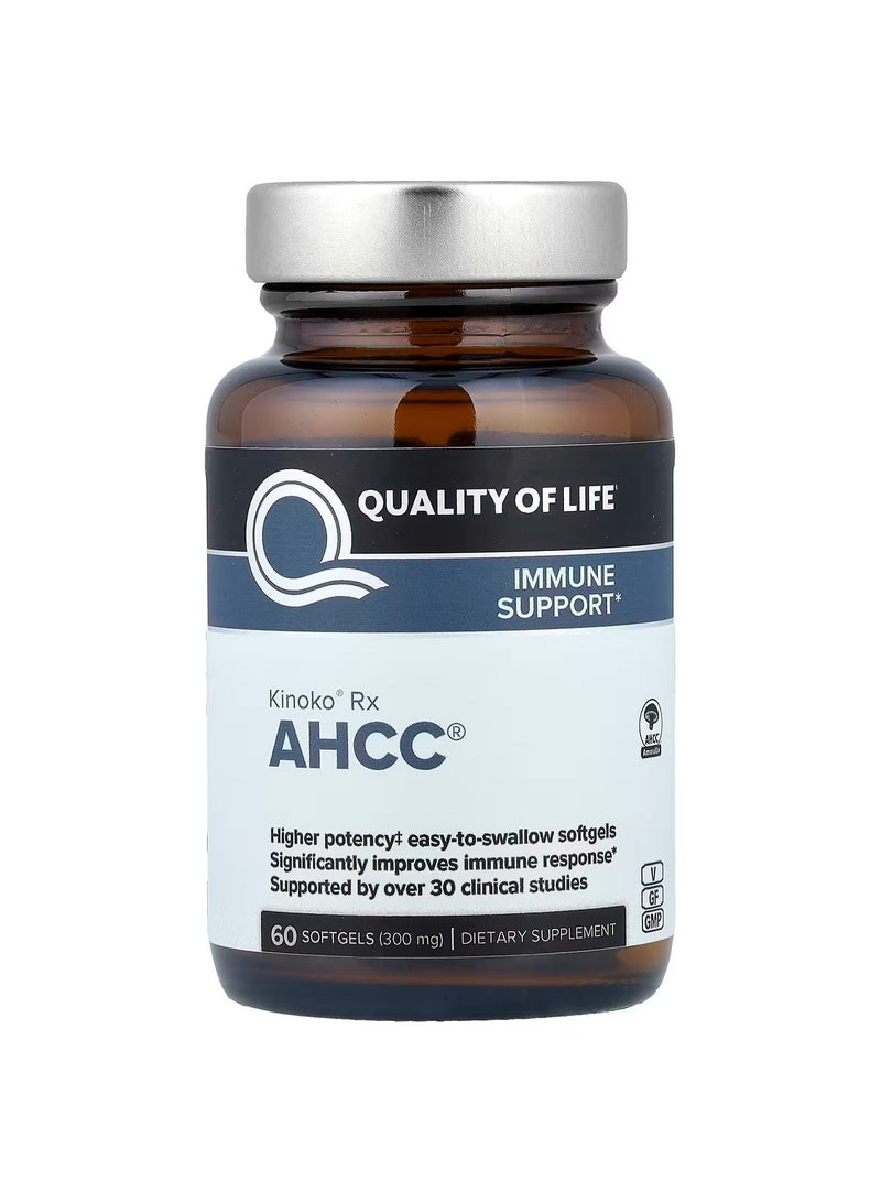 Quality of Life, Kinoko Rx, AHCC, 60 Softgels (300 mg per Softgel) - Image 2
