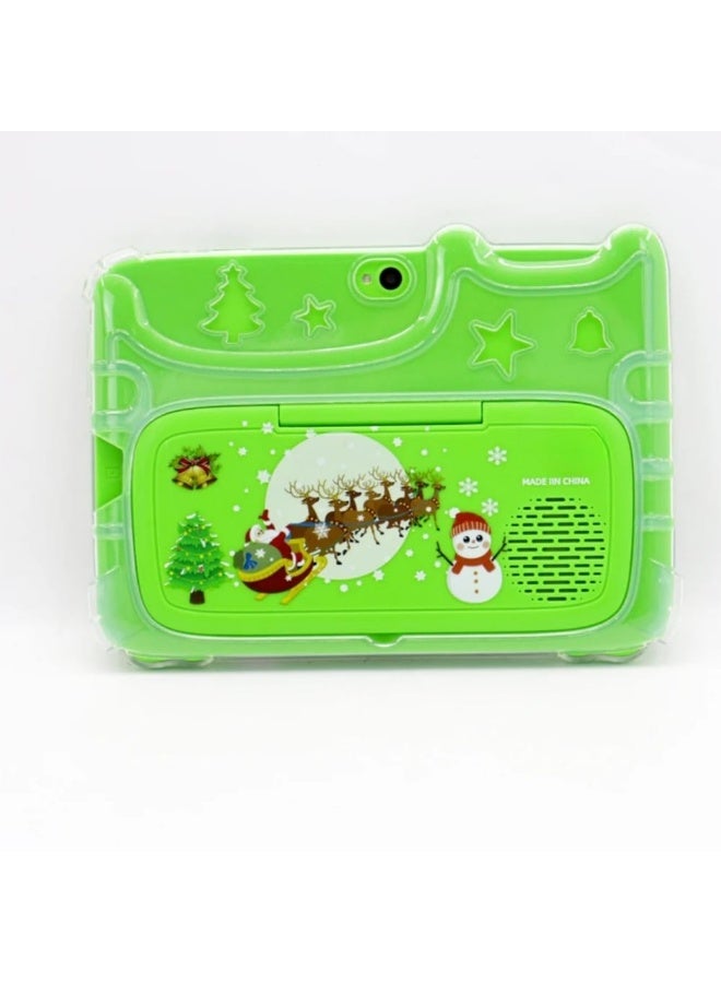 استمتع بتجربة تعليمية ممتعة وترفيهية آمنة لطفلك مع الجهاز اللوحي - شاشة 7 بوصة، بطارية قوية، واتصال واي فاي 5G لدعم التعلم المبكر والمتعة باللون الاخضر - Image 2