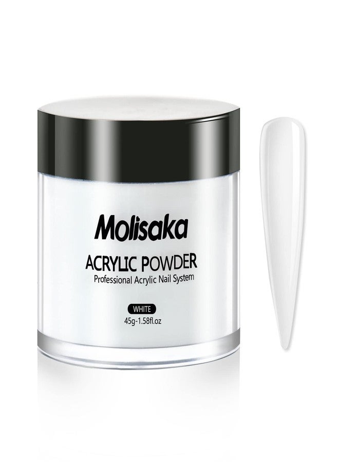 Molisaka White Acrylic Powder - Professional Nail Powder for Extension French Nail Art - 1.58oz - Image 1