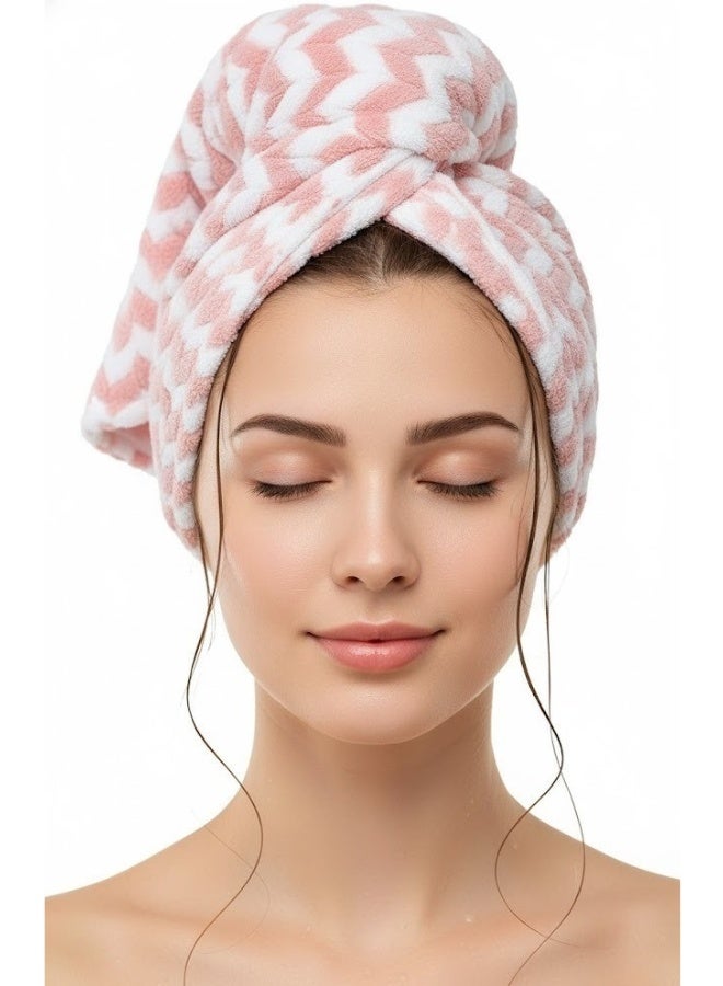 منشفة شعر مايكروفايبر فاخرة لتجفيف الشعر بسرعة – عمامة شعر ناعمة متعددة الاستخدام لتجفيف الشعر وتصفيفه – غطاء شعر أنيق وناعم للعناية بالشعر أثناء النوم – خفيفة، مريحة، مضادة للهيشان والتقصف – تصميم عصري فاخر يناسب النساء والبنات - Image 1