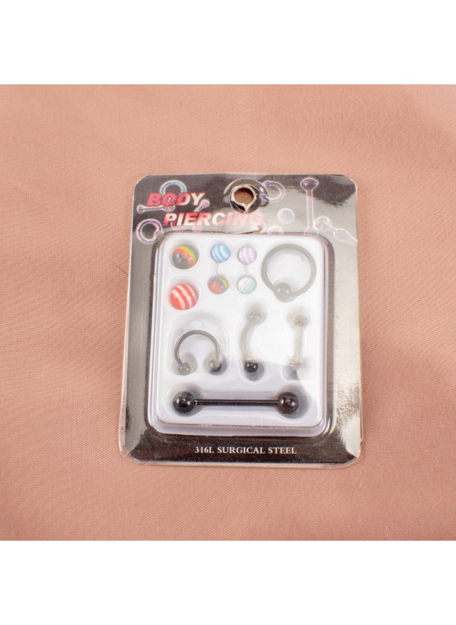 Generic Set of Black Stainless Steel Body Piercing  - Image 1