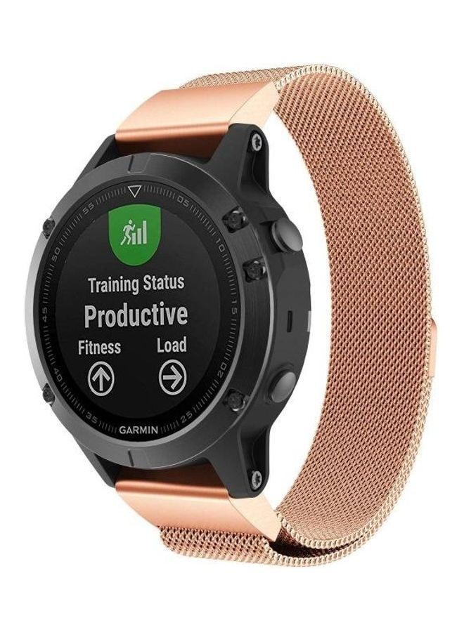 NIBEMINENT Metal Watchband For Garmin Fenix 5X Rose Gold - Image 1