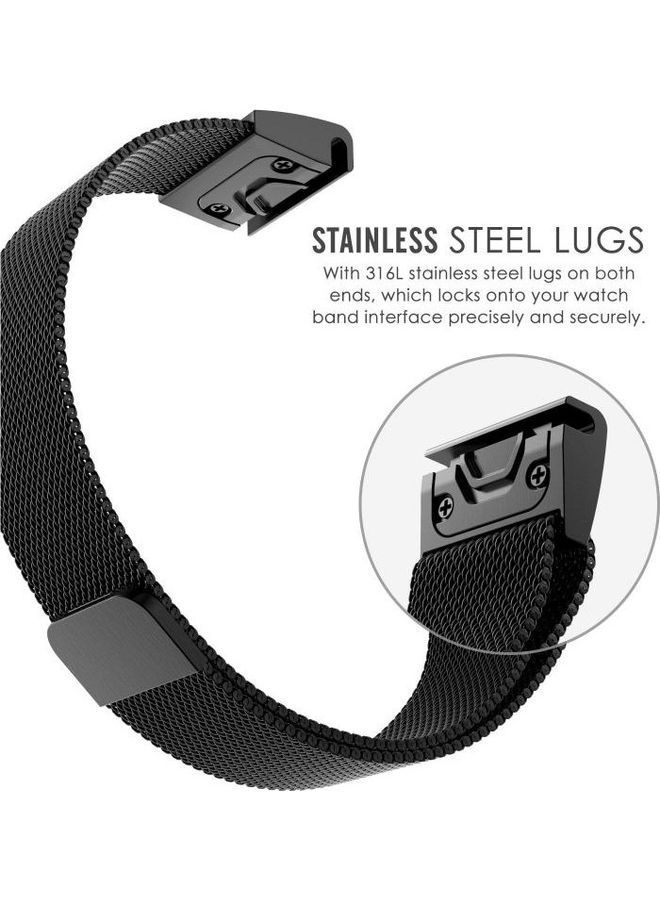 NIBEMINENT Metal Watchband For Garmin Fenix 5X Rose Gold - Image 4