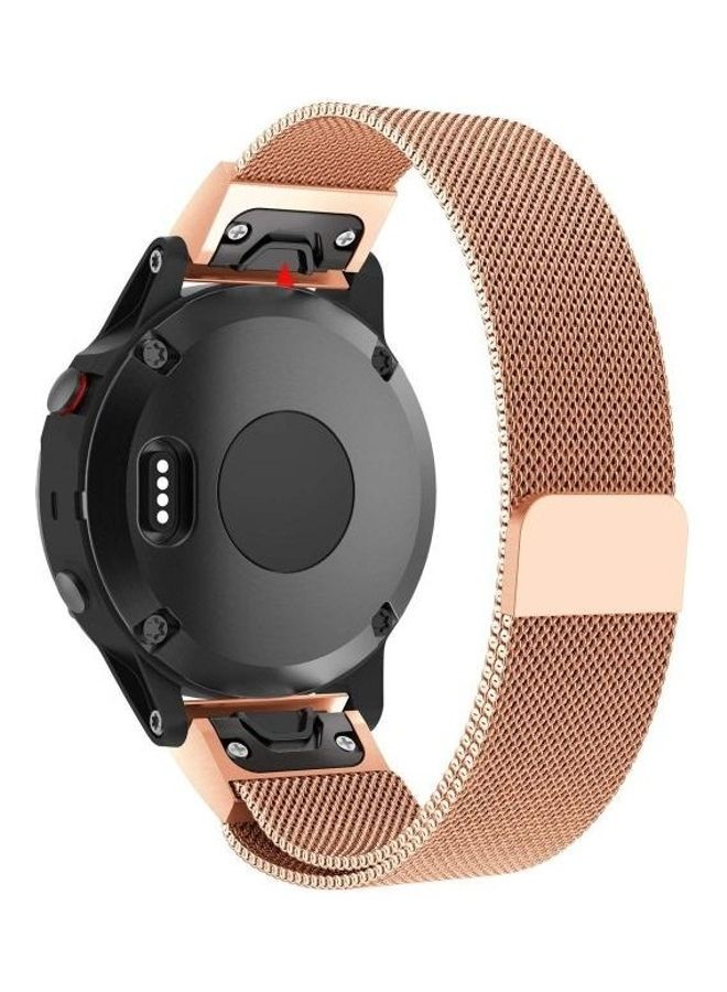 NIBEMINENT Metal Watchband For Garmin Fenix 5X Rose Gold - Image 2