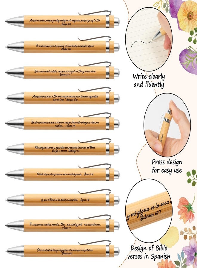 ANGOLIO 230 Spanish Christian Floral Religious Gifts Bulk, Regalos Cristianos En Español Bible Verse Bamboo Pen Keychain Inspirational Bookmark Religious Gift for Teacher Student Church Supplies - Image 4