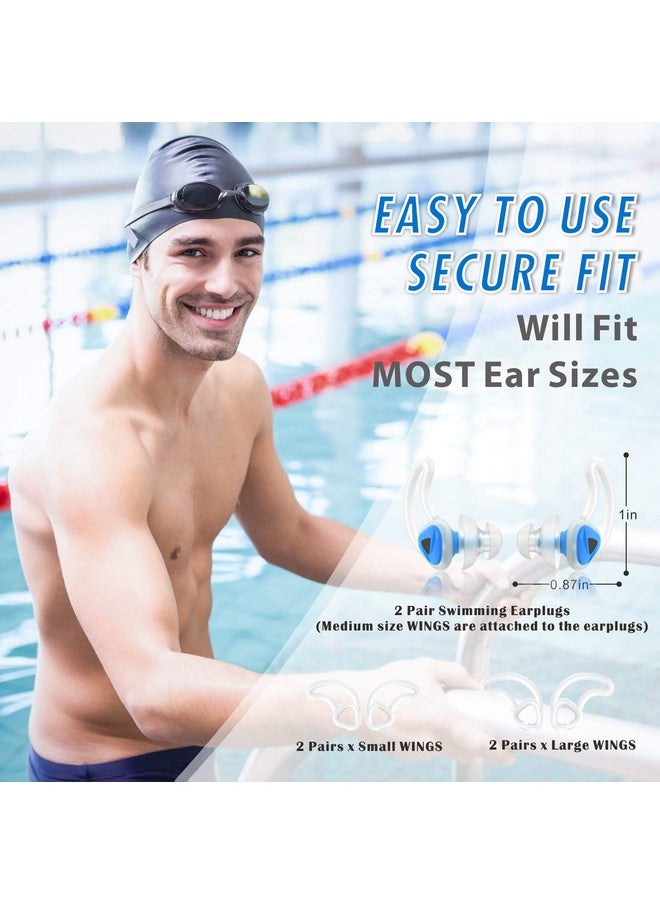 Hearprotek - 2 Pairs Swimmer Ear Plugs, Hearprotek Upgraded Customfit Water Protection Adult Swimming Earplugs For Swimmers Water Pool Shower Bathing And Other Water Sports - Image 1