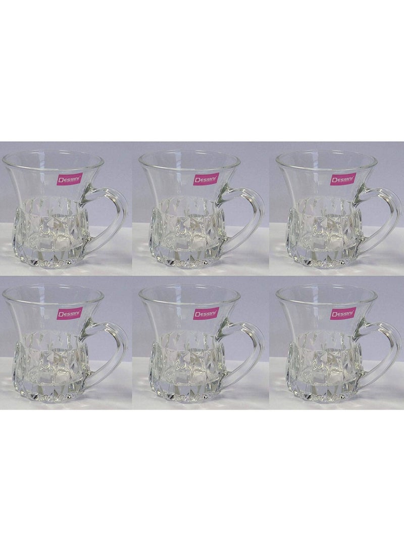 DESSINI طقم أكواب شاي 6 قطع شفاف 150 مل - Image 1