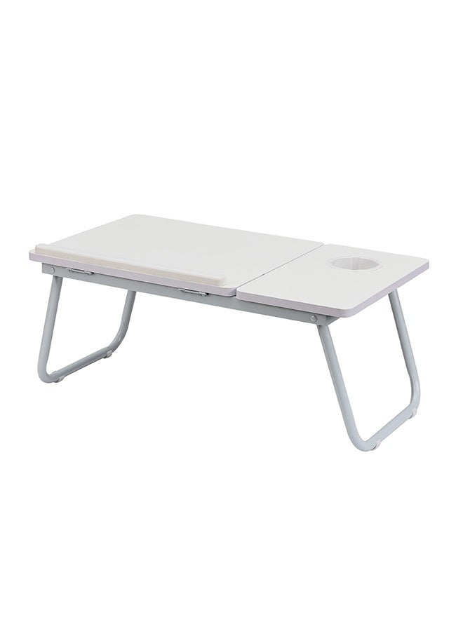 LAWAZIM Folding Table With Adjustable Top - White Color - Laptop Bed Tray Desk with Adjustable Tilt Panel, Cup Holder, and Foldable Legs - for Bed, Sofa, Floor, Reading, Writing, Eating, and Studying - Image 5