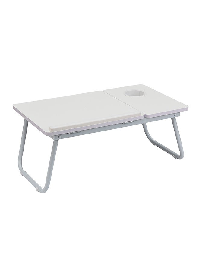 LAWAZIM Folding Table With Adjustable Top - White Color - Laptop Bed Tray Desk with Adjustable Tilt Panel, Cup Holder, and Foldable Legs - for Bed, Sofa, Floor, Reading, Writing, Eating, and Studying - Image 3