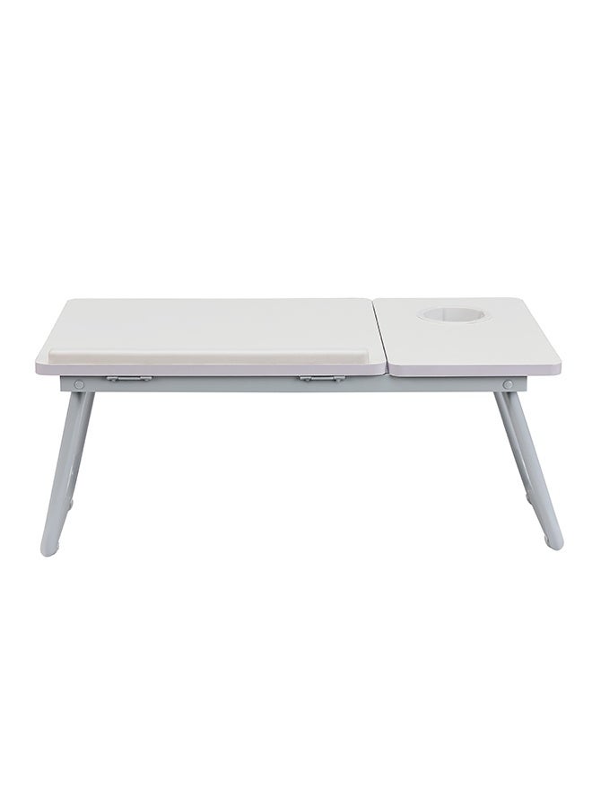 LAWAZIM Folding Table With Adjustable Top - White Color - Laptop Bed Tray Desk with Adjustable Tilt Panel, Cup Holder, and Foldable Legs - for Bed, Sofa, Floor, Reading, Writing, Eating, and Studying - Image 4