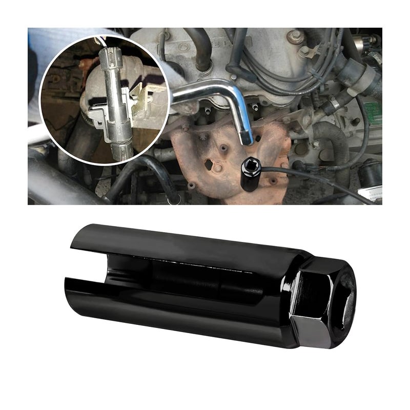 BELOMI Oxygen Sensor Socket with Side Wire Cutout, 3/8 Inch Drive x 0.39 Inch (12mm) 6-Point fits All Vehicle O2 Removal and Installation, 65 Mn Steel Universal Puller Oxygen Sensor Socket (Large)