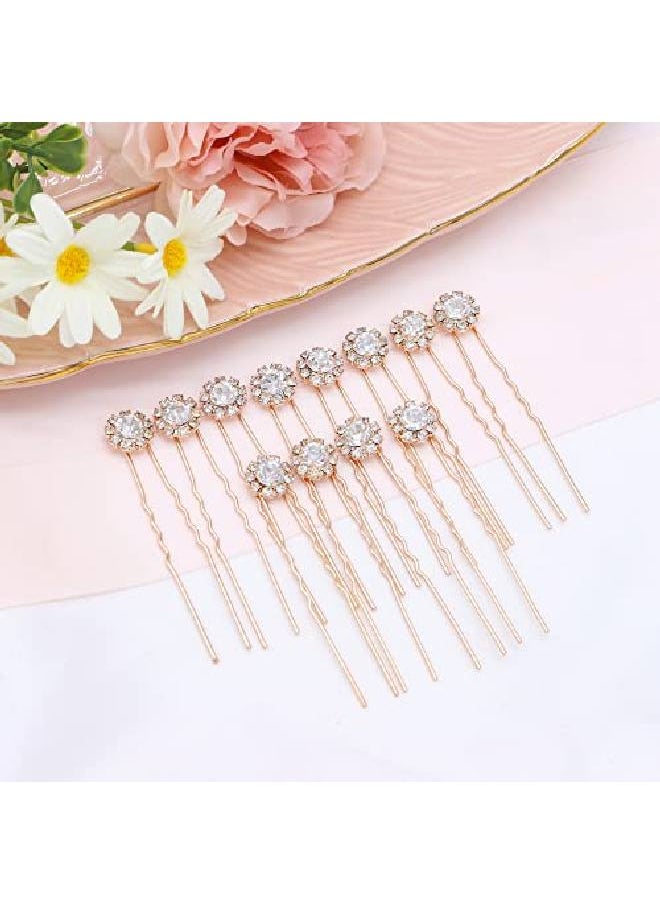 Crystal Bridal Hair Pins Clips Wedding Hair Accessories Hair Set Jewelry With Rhinestone For Brides And Bridesmaids Set Of 12 (Rose Gold) - pzsku/Z26B9E1D6888956243E4AZ/45/_/1662017342/9badf367-201c-42ac-9788-35087230f28c