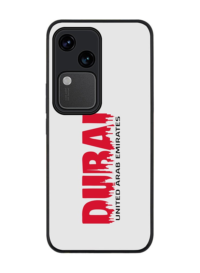 Stylizedd حافظة حواف سوداء متينة لهاتف Vivo V30 5G، حافظة مرنة رقيقة من المطاط TPU - دبي هورايزون - Image 1