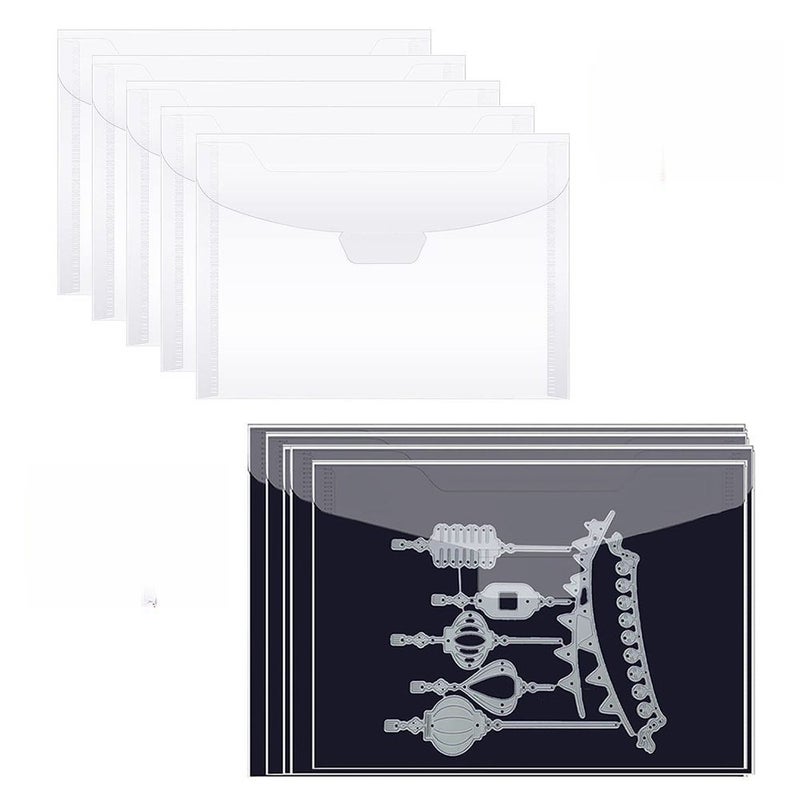 10PCS Die Storage Pockets and 10PCS Magnet Sheets for Die / Stamps Storage in 190*140mm Craft Die Storage Envelopes and   127*177mm Rubber Magnetic Die Storage - Image 1